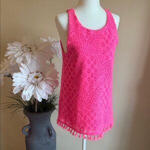 Lilly Pulitzer Pink Sleeveless Top with Tassels